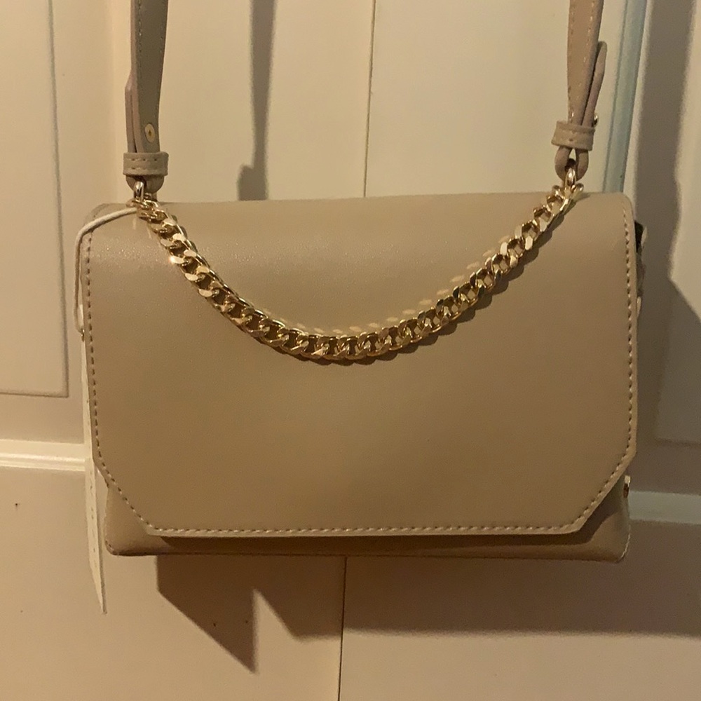 Neutral crossbody handbag